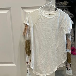 Free people mesh sleeve tank top